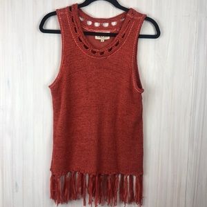 ANTHROPOLOGIE PEPIN KNIT FRINGE TOP
